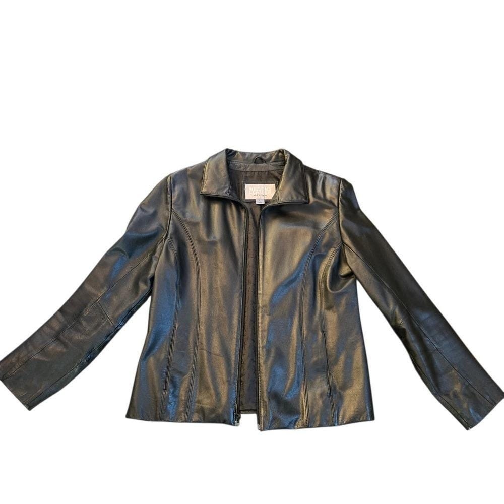 Vintage Wilsons Genuine Leather Maxima Jacket Women's L Black Y2K Streetwear